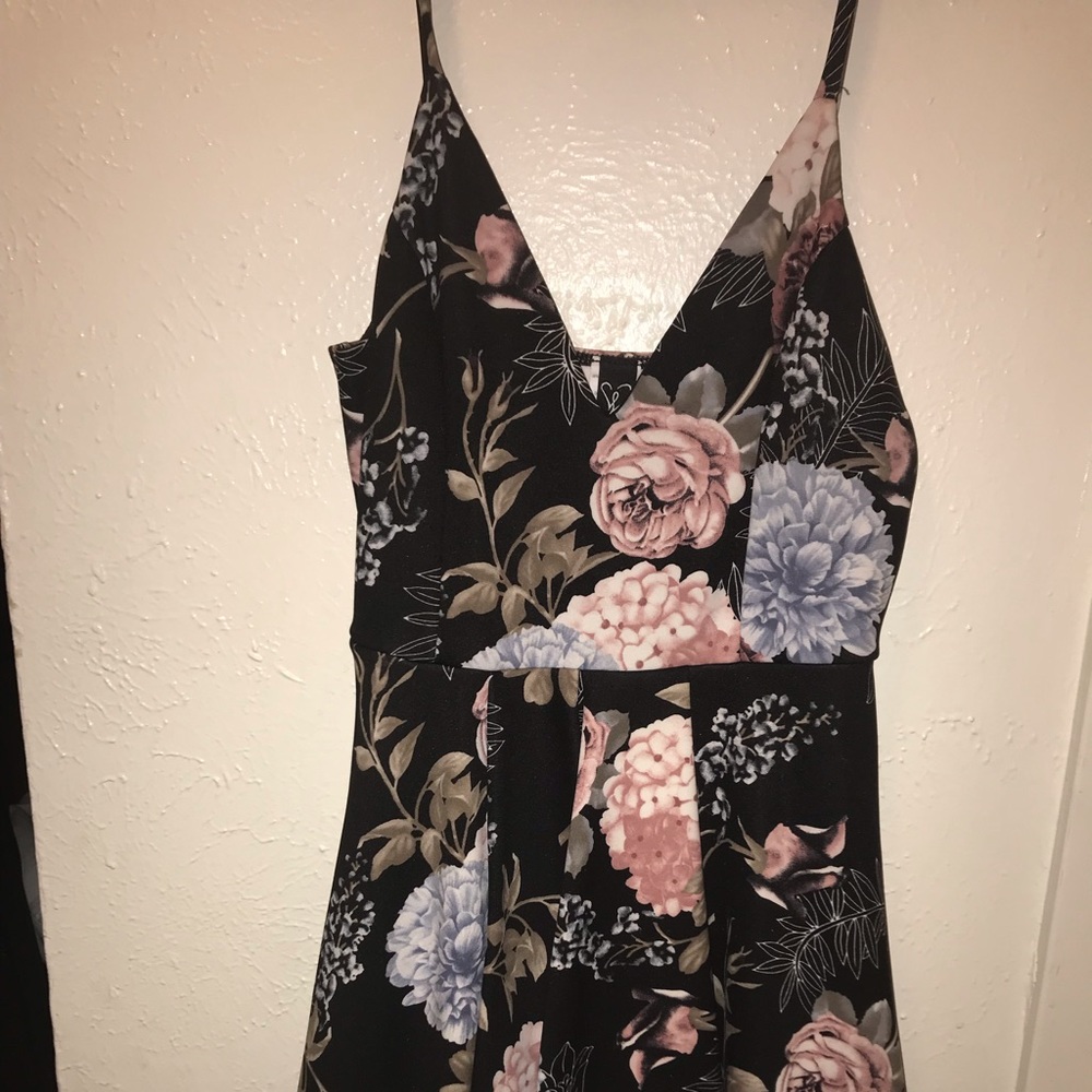 ✧dark floral romper✧